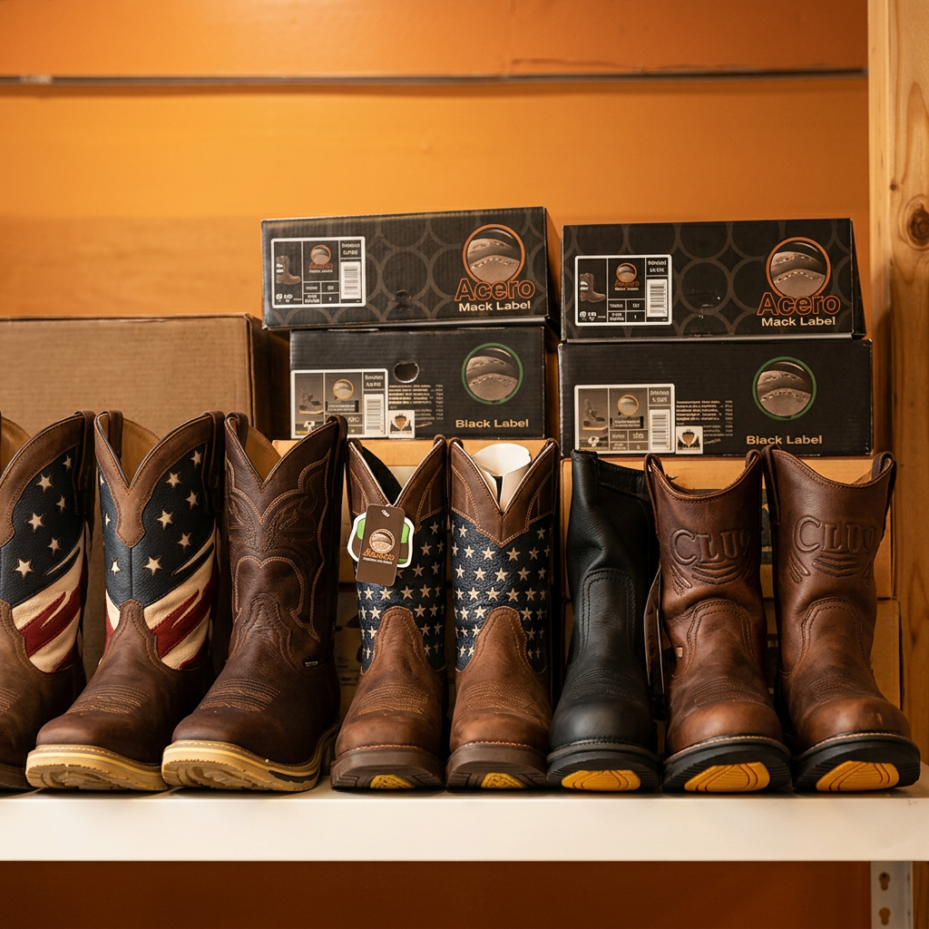Botas vaqueras de cuero auténtico