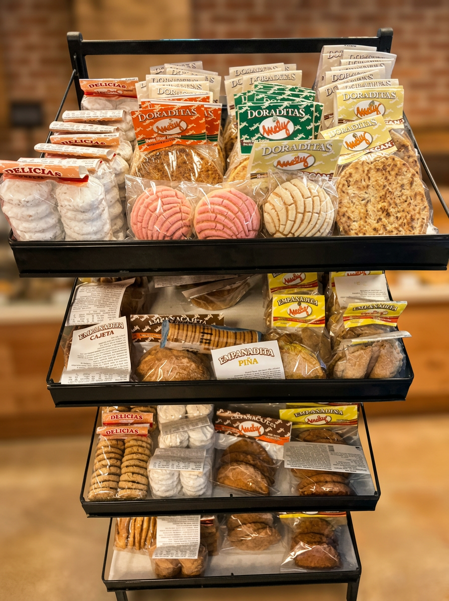 Pan dulce, conchas, doraditas y empanadas